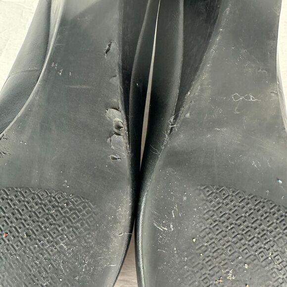 Tory Burch Miller 35MM Leather Wedge Size 9.5 Black 1.3/8" 50913 - Picture 10 of 11